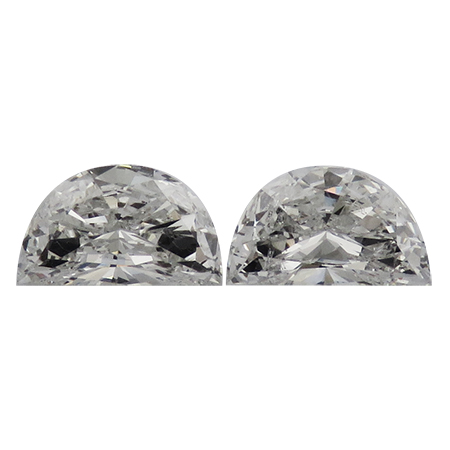 1.37 cttw Pair of Half Moon Diamonds : H / SI1