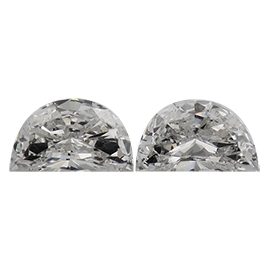 1.37 cttw Pair of Half Moon Natural Diamonds : H / SI1