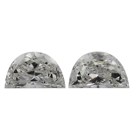1.41 cttw Pair of Half Moon Diamonds : I / VS2