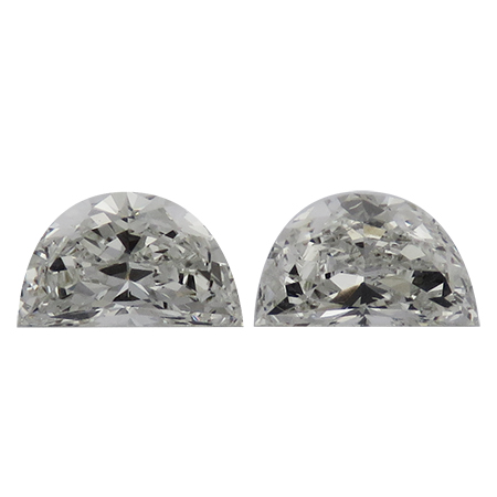 1.41 cttw Pair of Half Moon Natural Diamonds : I / VS2