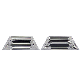 0.77 cttw Pair of Trapezoid Natural Diamonds : E / VS2