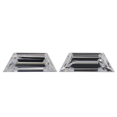 0.77 cttw Pair of Trapezoid Natural Diamonds : E / VS2