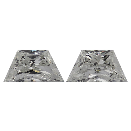 1.60 cttw Pair of Trapezoid Brilliant Cut Diamonds : J / VS2