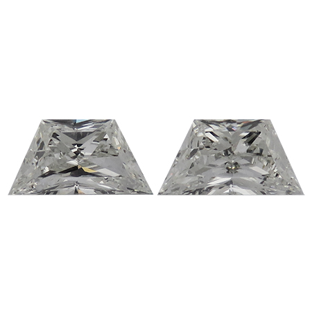 1.60 cttw Pair of Trapezoid Brilliant Cut Natural Diamonds : J / VS2