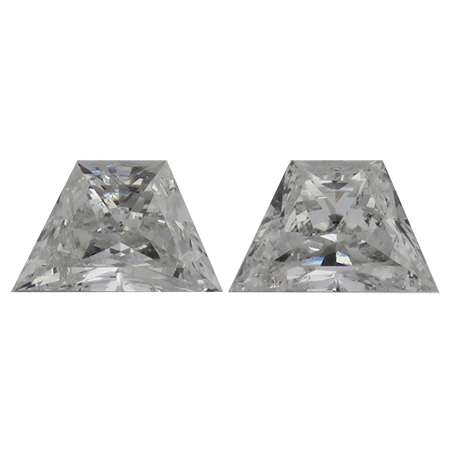 1.33 cttw Pair of Trapezoid Brilliant Cut Diamonds : I / SI1