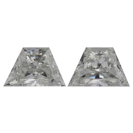 1.33 cttw Pair of Trapezoid Brilliant Cut Natural Diamonds : I / SI1