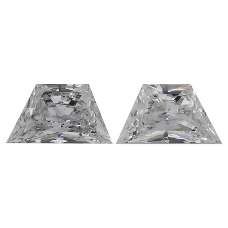 1.20 cttw Pair of Trapezoid Brilliant Cut Natural Diamonds : E / SI1