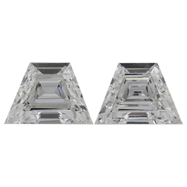 1.16 cttw Pair of Trapezoid Step Cut Diamonds : G / VS2