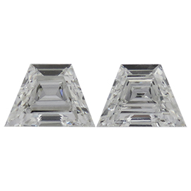 1.16 cttw Pair of Trapezoid Step Cut Natural Diamonds : G / VS2