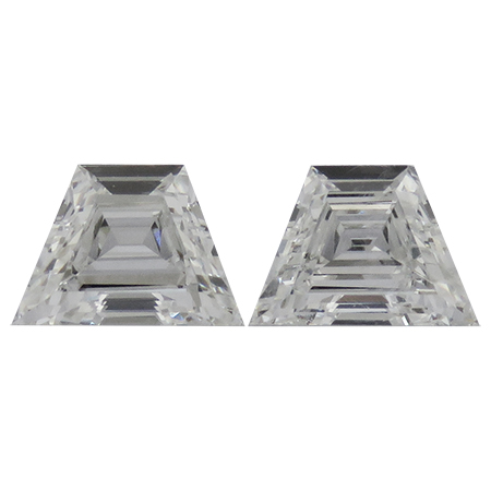 1.16 cttw Pair of Trapezoid Step Cut Diamonds : G / VS2