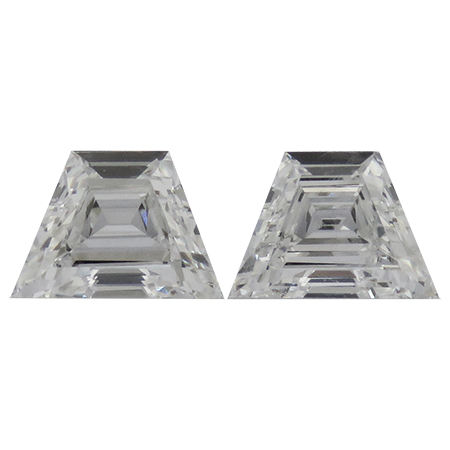 1.16 cttw Pair of Trapezoid Step Cut Natural Diamonds : G / VS2