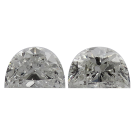 1.16 cttw Pair of Half Moon Natural Diamonds : I / SI1