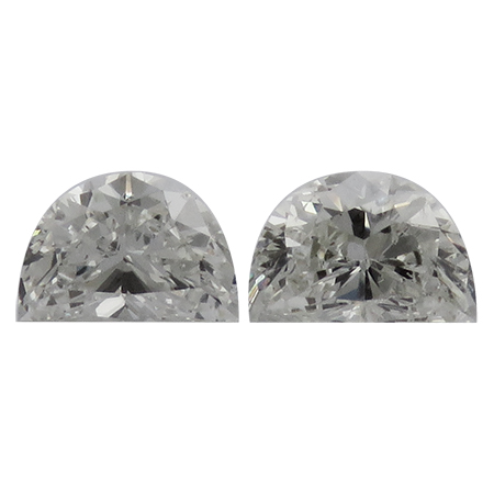1.16 cttw Pair of Half Moon Diamonds : I / SI1