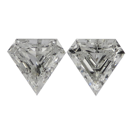 1.55 cttw Pair of Natural Diamond Shaped Natural Diamonds : J / SI2