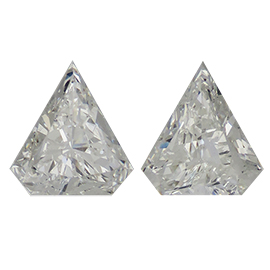 1.85 cttw Pair of Diamond Shape Diamonds : G / SI2