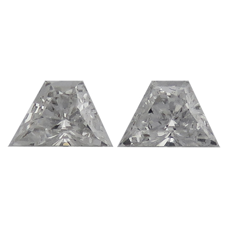 0.16 cttw Pair of Trapezoid Brilliant Cut Diamonds : E / VS2