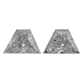 0.16 cttw Pair of Trapezoid Brilliant Cut Diamonds : E / VS2