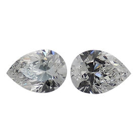 0.63 cttw Pair of Pear Shape Natural Diamonds : H / VS1