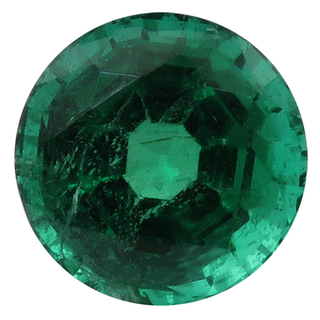 2.67 ct Round Emerald : Intense Green