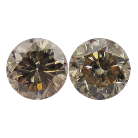 0.63 cttw Pair of Round Diamonds : Fancy Light Brown / I1