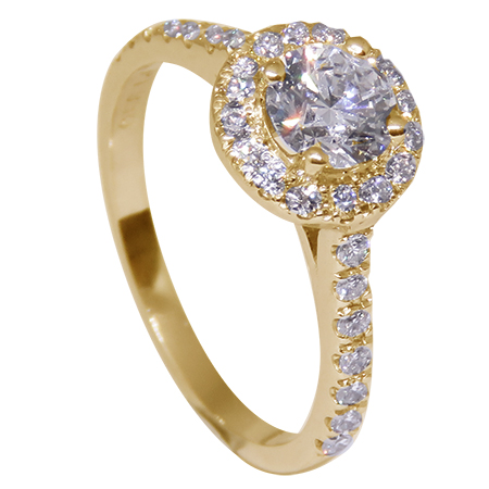 18K Yellow Gold Multi Stone Ring : 1.00 cttw Diamonds