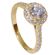 18K Yellow Gold 1.00cttw Diamond Ring