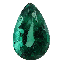 3.73 ct Pear Shape Emerald : Green