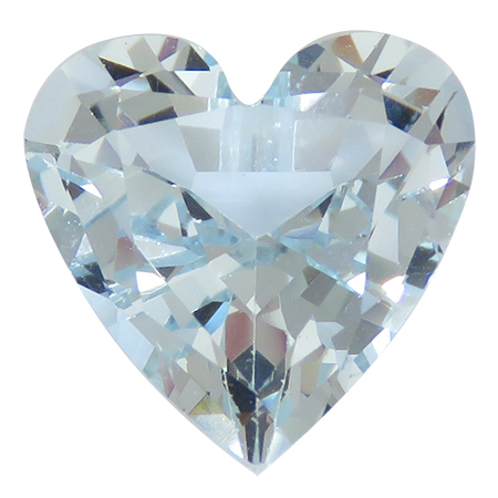 3.65 ct Heart Shape Aquamarine : Light Blue