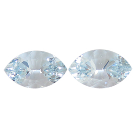 10.41 ct  Pair of Grayish Blue Marquise Natural Aquamarine