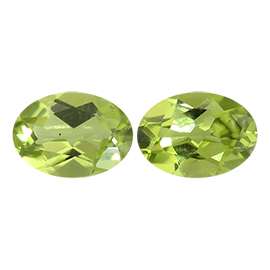 1.51 ct Pair of Oval Peridot : Olive Green
