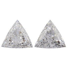 1.83 cttw Pair of Trillion Natural Diamonds : F / SI1