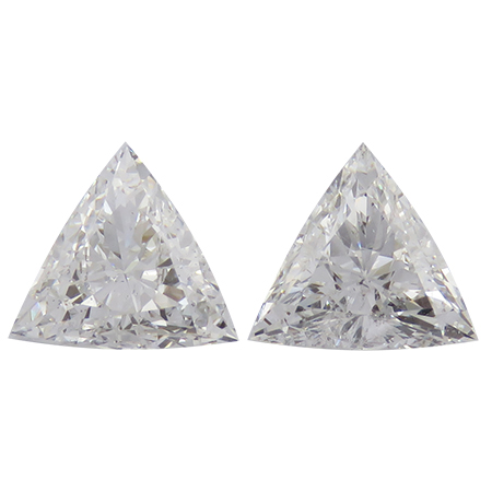 1.83 cttw Pair of Trillion Natural Diamonds : F / SI1