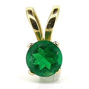 14K Yellow Gold 1/4 ct Emerald Pendant