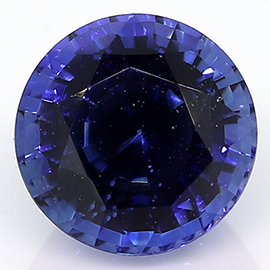 0.53 ct Round Blue Sapphire : Deep Rich Blue