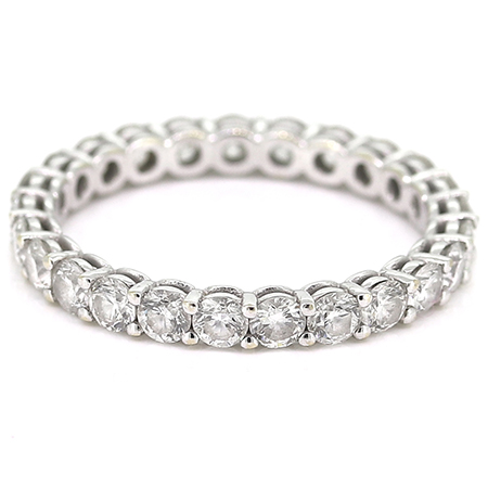 18K White Gold Band : 1.60 ct Diamonds