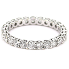 18K White Gold Band : 1.60 ct Diamonds