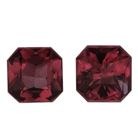 0.84 ct Pair of Reddish Brown Radiant Natural Garnet
