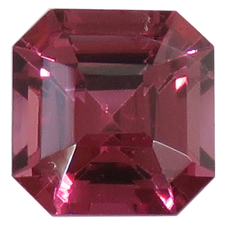 0.90 ct Asscher Cut Garnet : Fine Purple Red