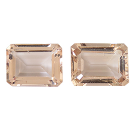 5.49 ct Pair Of Emerald Cut  : Brownish Pink