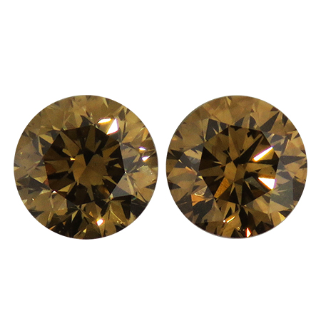 2.80 cttw Pair of Round Diamond : Fancy Champagne / VS2