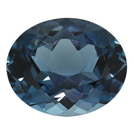 3.24 ct Oval Blue Topaz- London : Grayish Blue