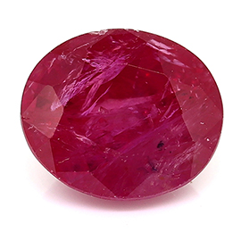 2.08 ct Oval Ruby : Pinkish Red