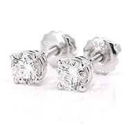 14K White Gold Basket Style Earrings Settings