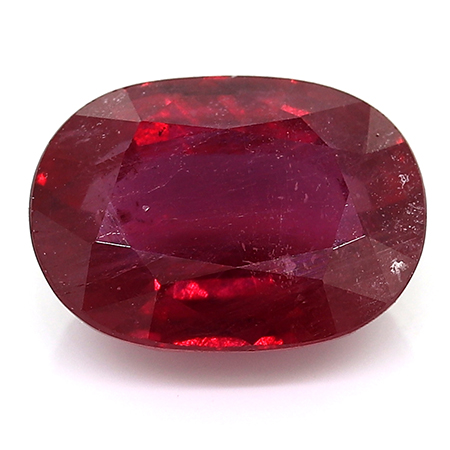 3.69 ct Oval Ruby : Fine Purple Red