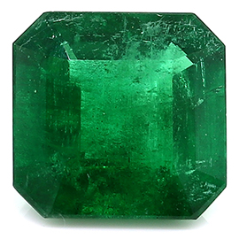 3.09 ct Deep Rich Green Natural Emerald Cut Natural Emerald