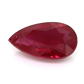 1.09 ct Pear Shape Ruby : Rich Red