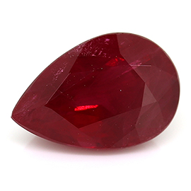1.69 ct Pear Shape Ruby : Deep Red