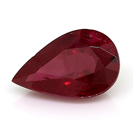 0.47 ct Pear Shape Ruby : Fiery Red