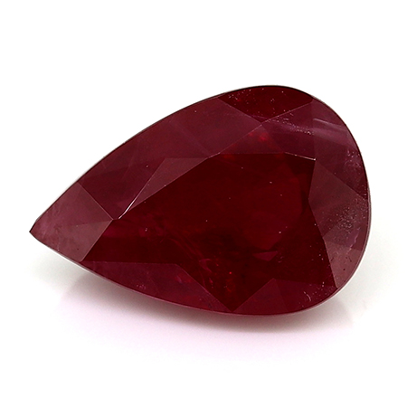 1.35 ct Pear Shape Ruby : Rich Red