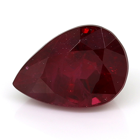 0.75 ct Pear Shape Ruby : Deep Rich Red